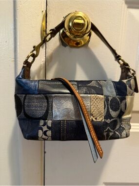Y2K Coach Denim Patchwork Mini Handbag